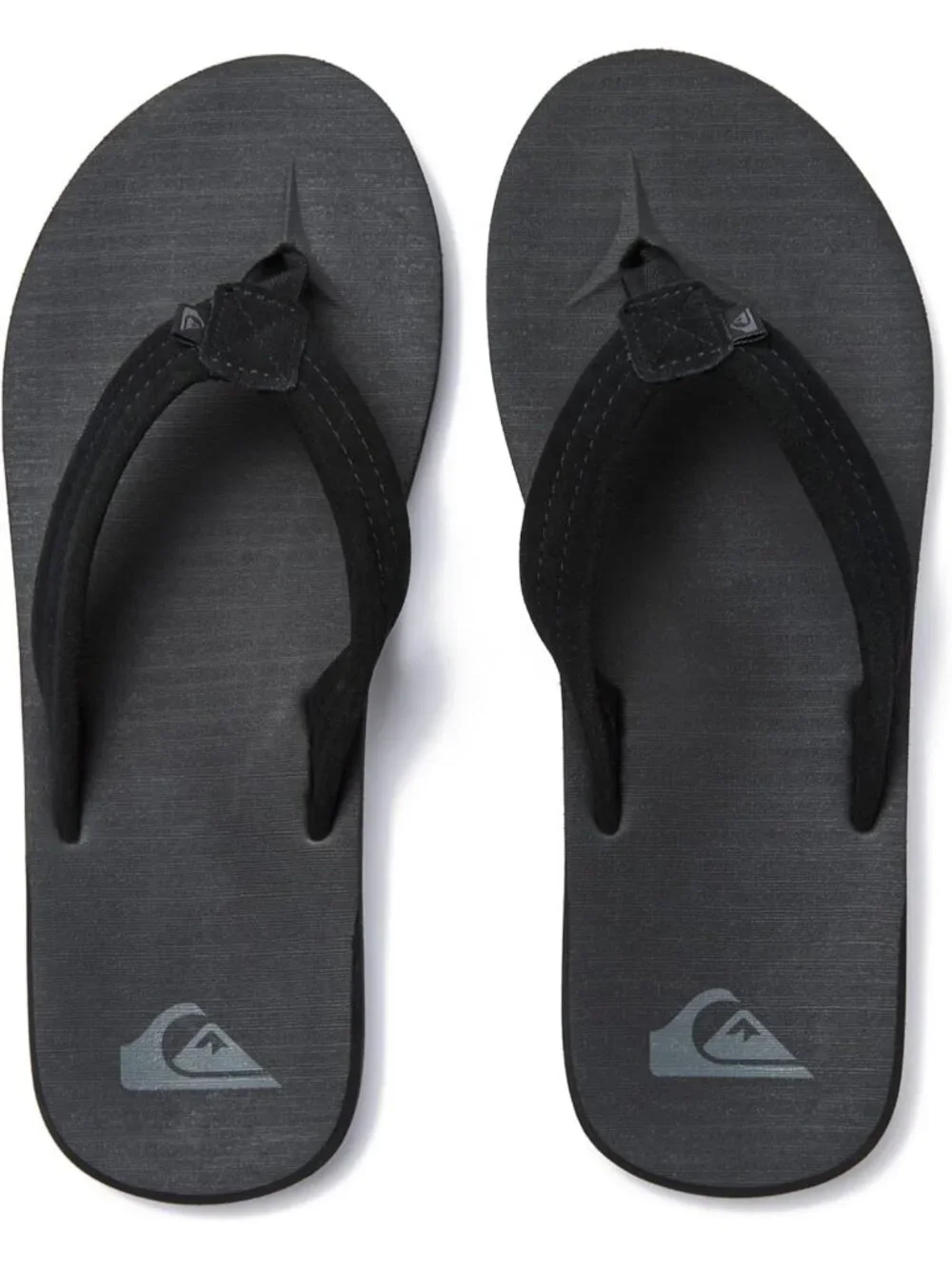 Men's Dark Black Suede Flip Flops Arch Support Athletic Sandals Thong Casual