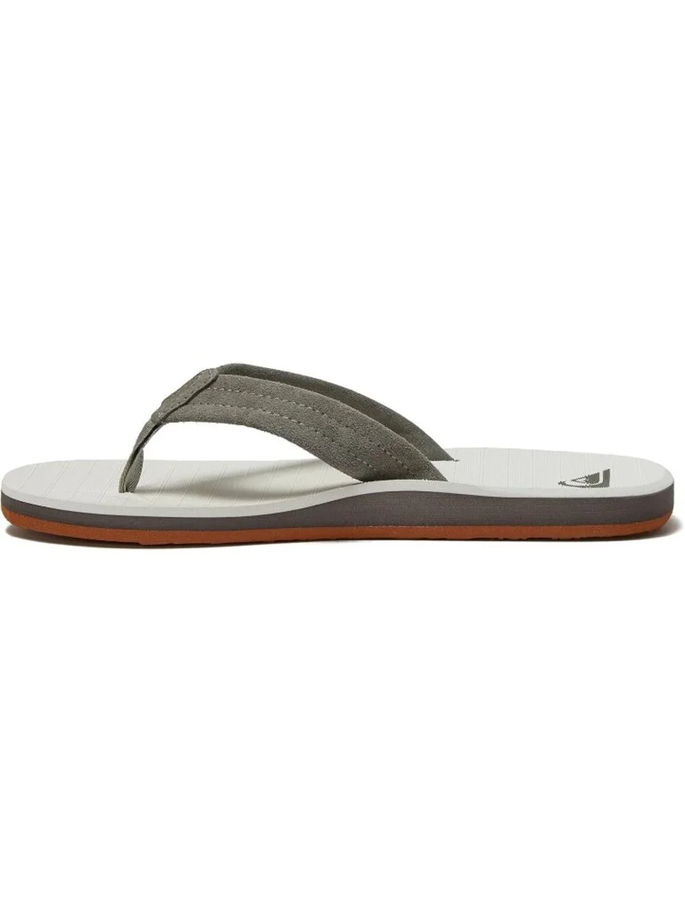 Men's Grey White Suede Flip Flops Arch Support Athletic Sandals Thong Casual