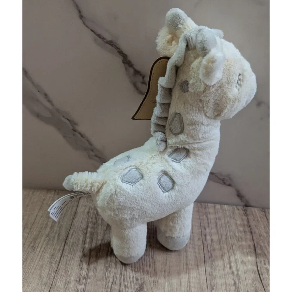 KELLYTOY Giraffe Plush Soft Stuffed‎ 11” Rattle K Luxe Baby Cream Gray Lovey EUC