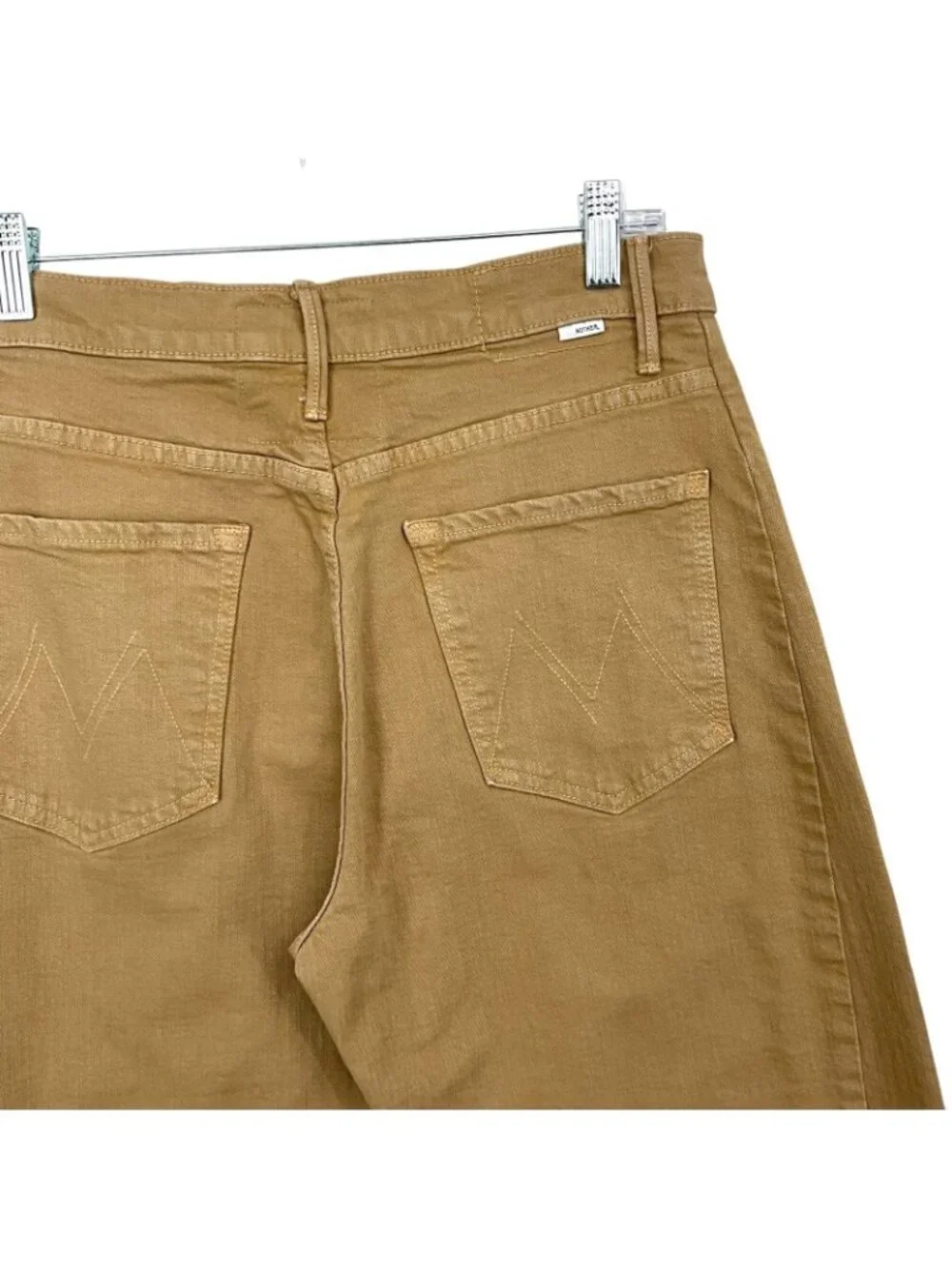 Mother Superior Half Pipe Flood Jeans Womens 30 Beige High Rise Barrel Wide Leg