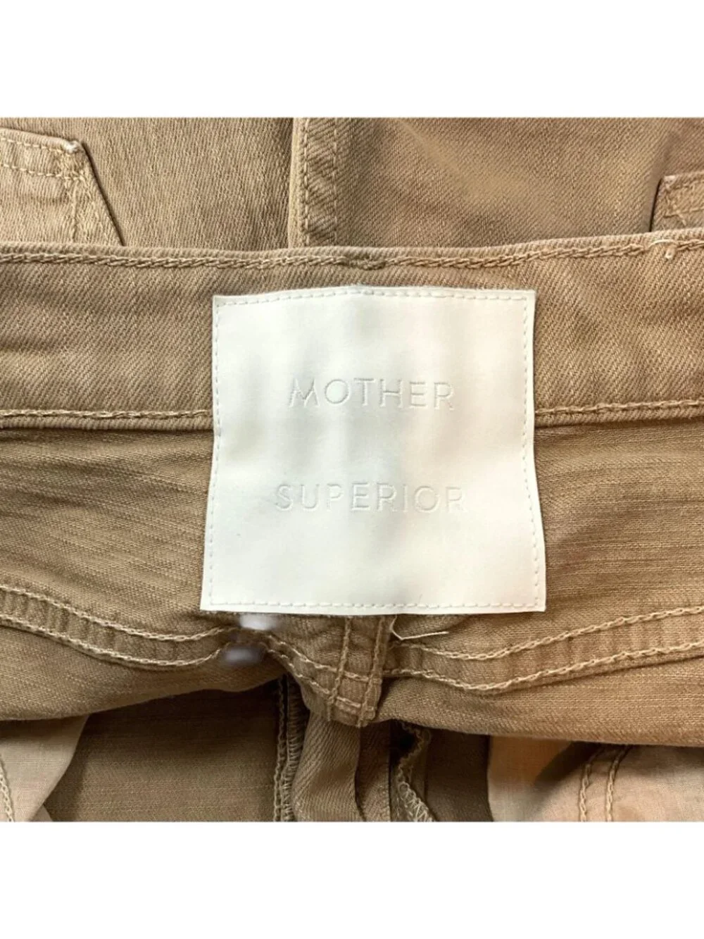 Mother Superior Half Pipe Flood Jeans Womens 30 Beige High Rise Barrel Wide Leg