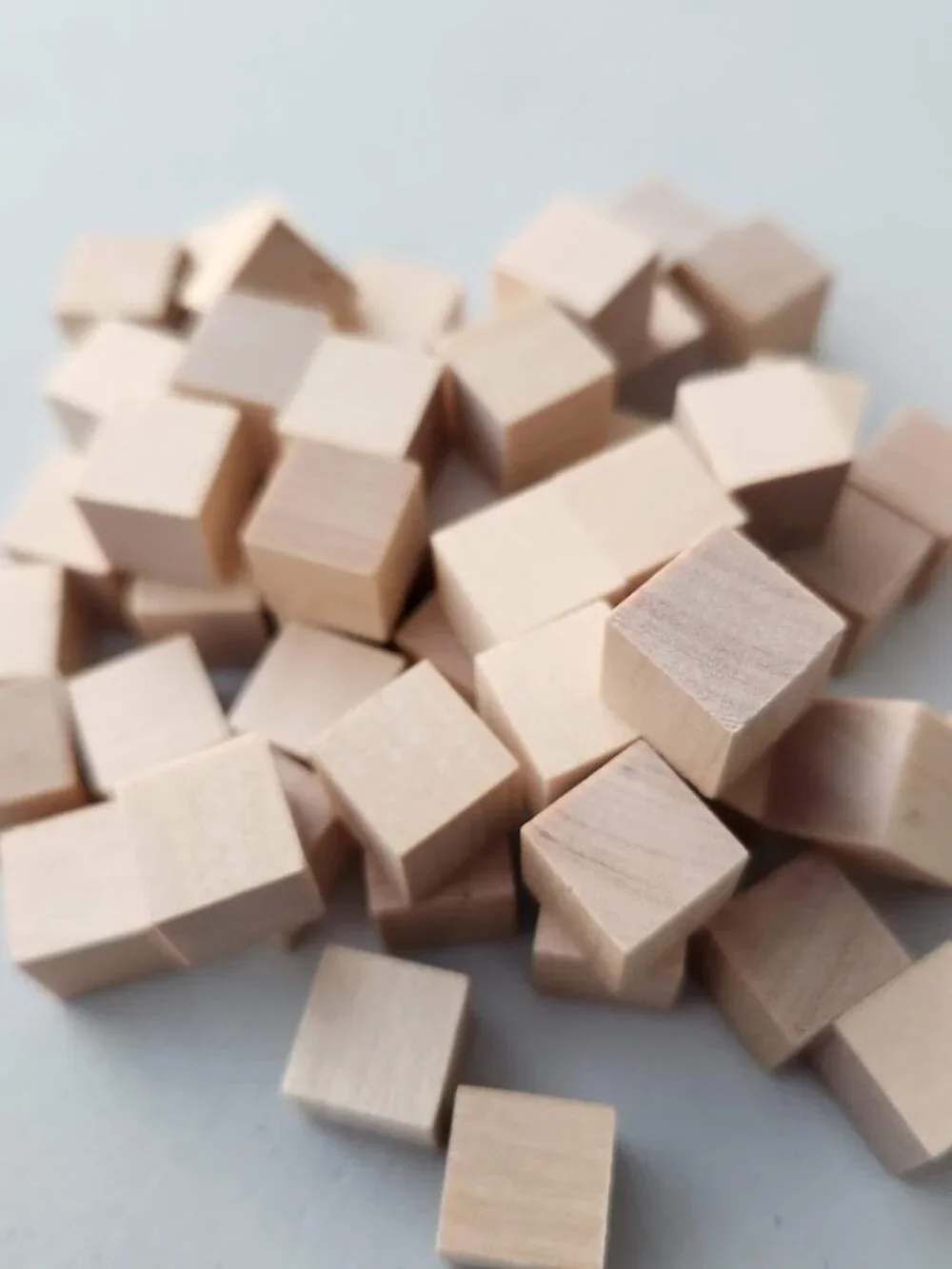 100 DIY Craft Supplies Wooden Cubes 1/2-inch Blank Wooden Blocks Unfinished Wood