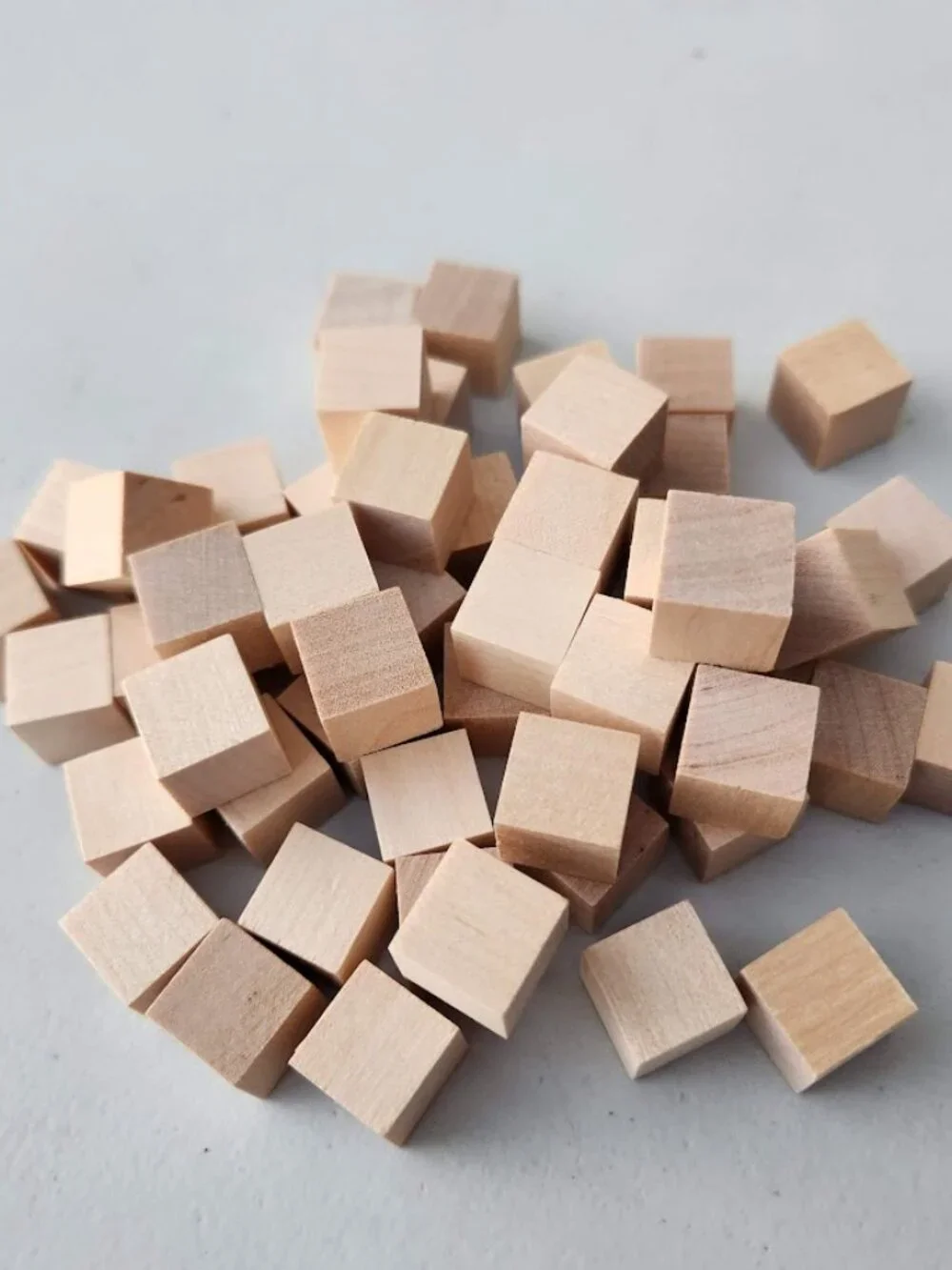 100 DIY Craft Supplies Wooden Cubes 1/2-inch Blank Wooden Blocks Unfinished Wood