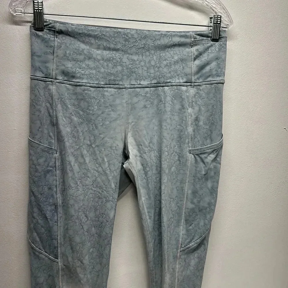 Lululemon Fast and Free Nulux Tights Leggings Athletic Pants Blue 25”  Size 10