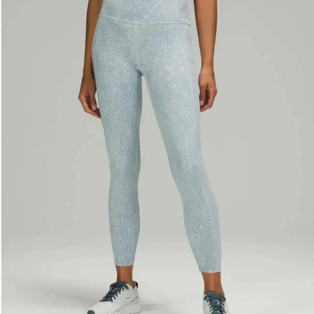 Lululemon Fast and Free Nulux Tights Leggings Athletic Pants Blue 25”  Size 10