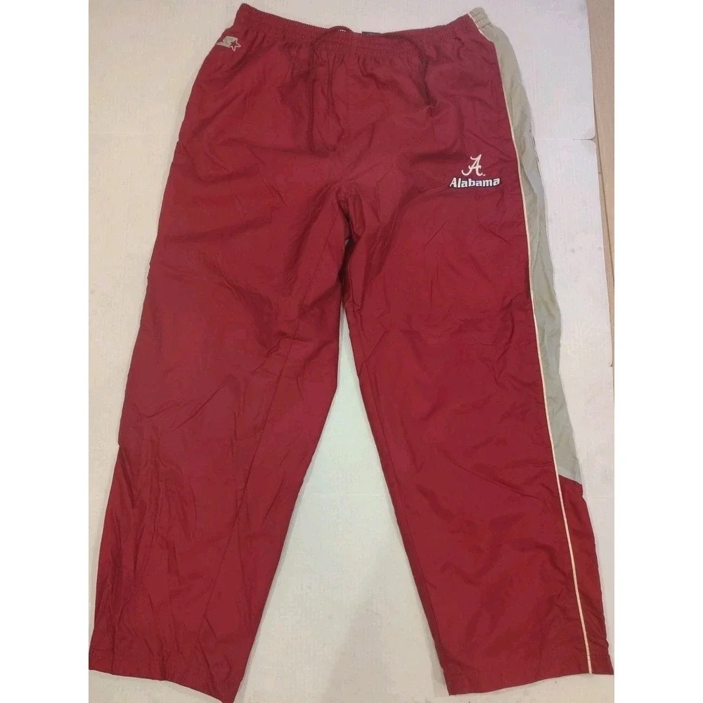 VTG Starter Alabama Crimson Tide Mesh Lined Windbreaker Pants Men's SZ Large A3‎