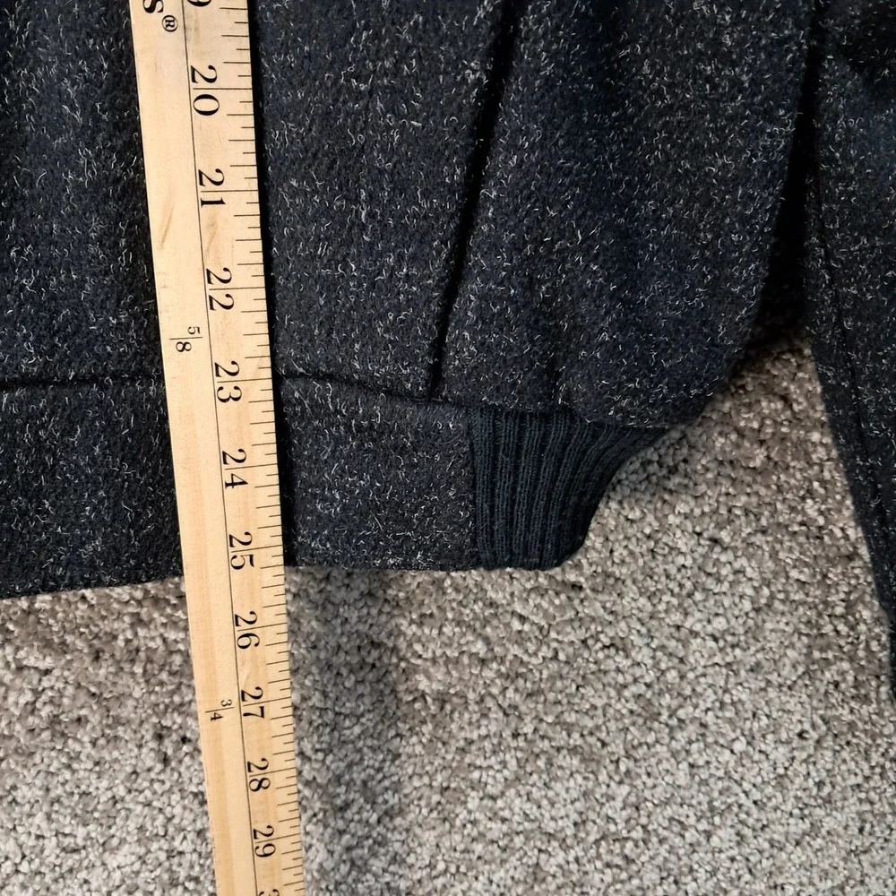Fan Club Vintage Men Charcoal Gray‎ Faux Fur Lined Bomber Jacket Size 40