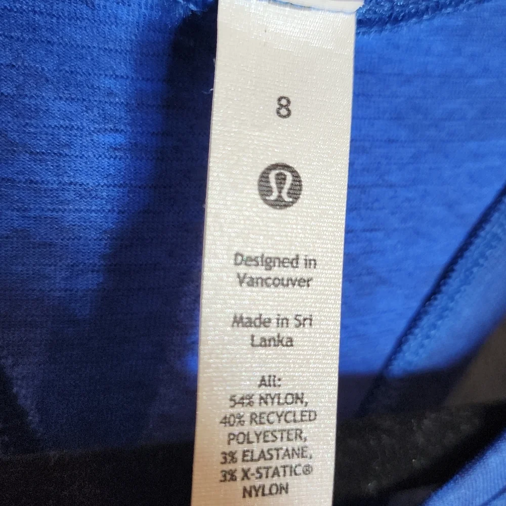 Lululemon Swiftly‎ Tech Racerback Blue Tank Size 8