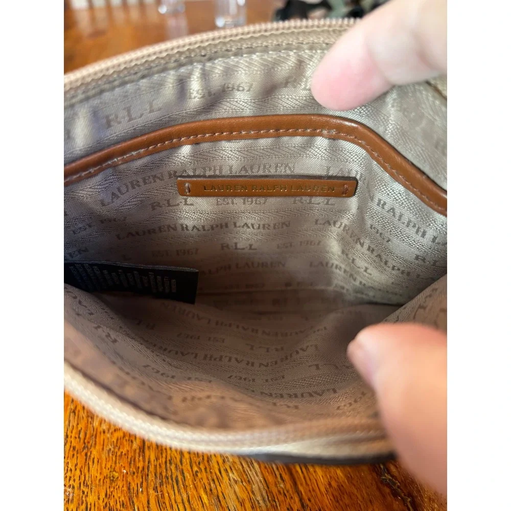 Lauren Ralph‎ Lauren Orange Cork Wristlet Clutch Purse