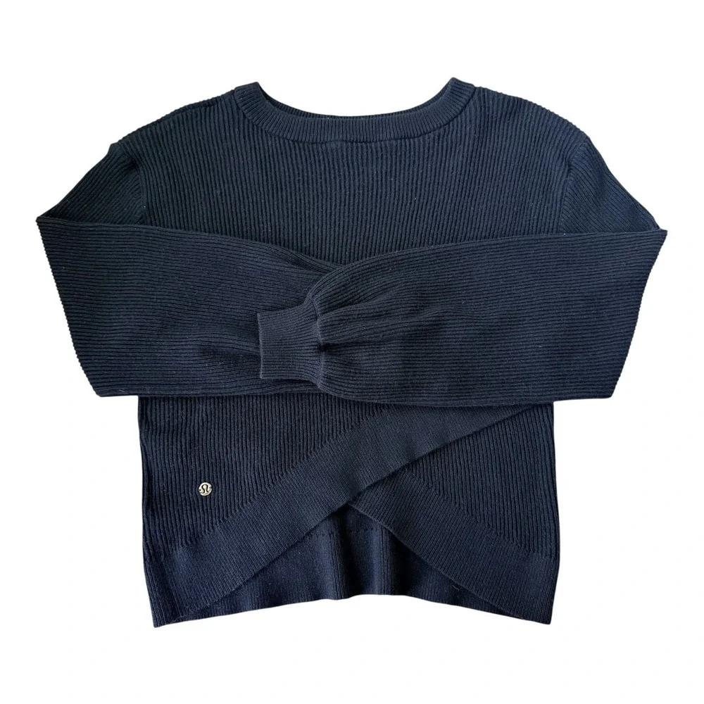 Lululemon‎ Women's Reversible Crossover Sweater Black XS Athleisure Minimalist
