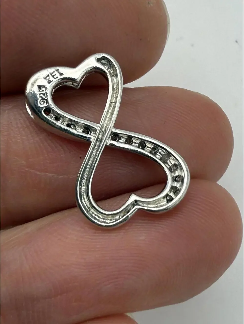 Sterling Silver Infinity Heart Pendant Charm