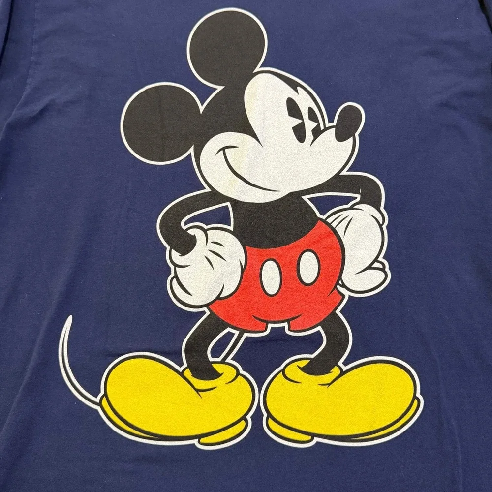 Disney Mickey Mouse Long Sleeve T Shirt Navy Blue Graphic Print‎ Size M