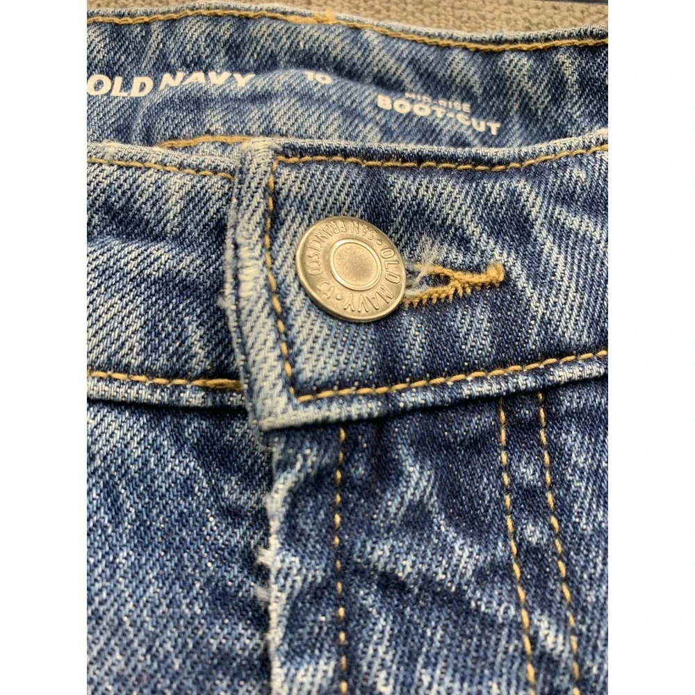 Old‎ Navy Bootcut Jeans Womens 10 Blue Whiskering Denim Medium Wash Mid Rise