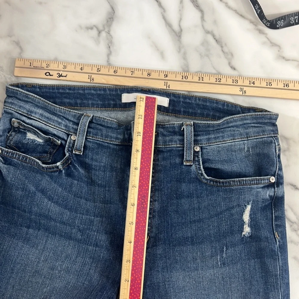 Joe's Jeans Womens 31 High Rise Ankle Skinny Medium Wash Distressed Cotton Denim