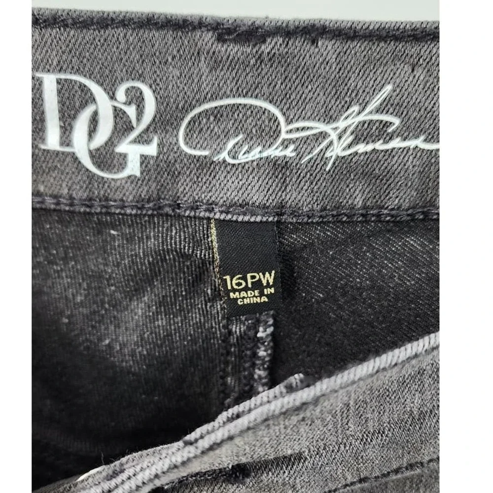New NWT DG^2‎ by Diane Gilman Black Wash Skinny Jeans Size 16 P W