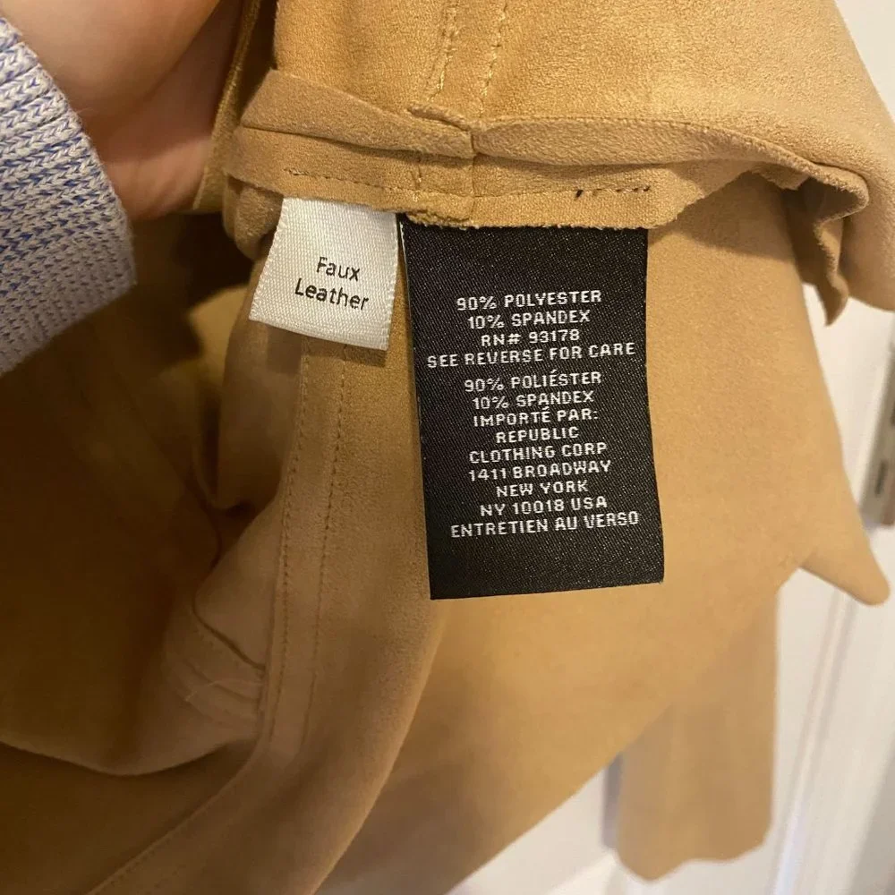 Premise Tan Faux Leather Cardigan - Size‎ Small