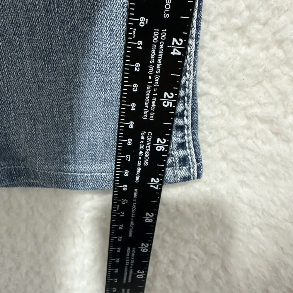 Grace In LA Boot Cut Embellished Embroidered Blue Light Wash‎ Faded Jeans Sz 28