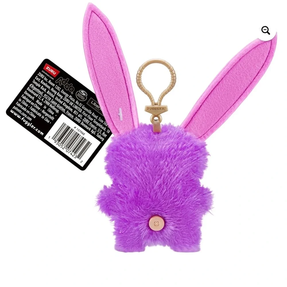 ZURU Fuggler Purple Bunny Rabbit LORD LONG EARS Ugly‎ Monster Keychain Clip On