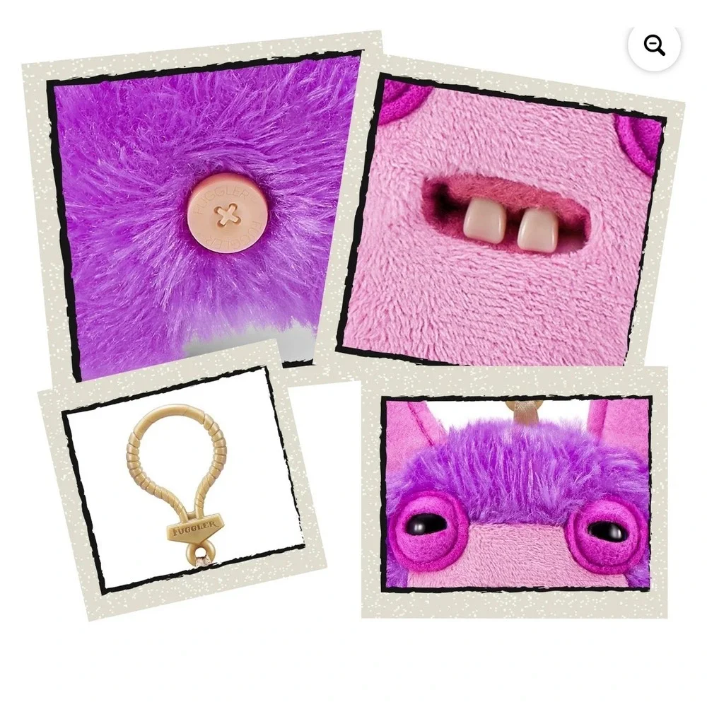 ZURU Fuggler Purple Bunny Rabbit LORD LONG EARS Ugly‎ Monster Keychain Clip On