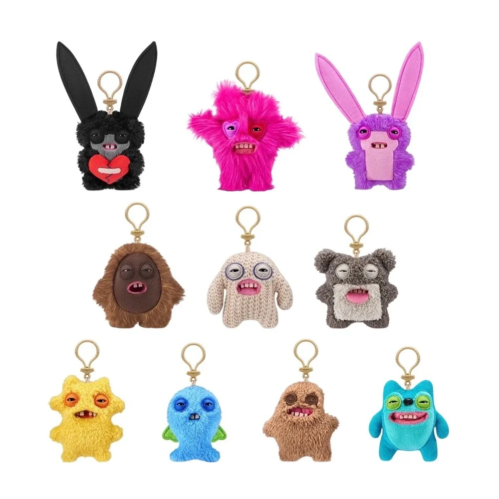 ZURU Fuggler Purple Bunny Rabbit LORD LONG EARS Ugly‎ Monster Keychain Clip On