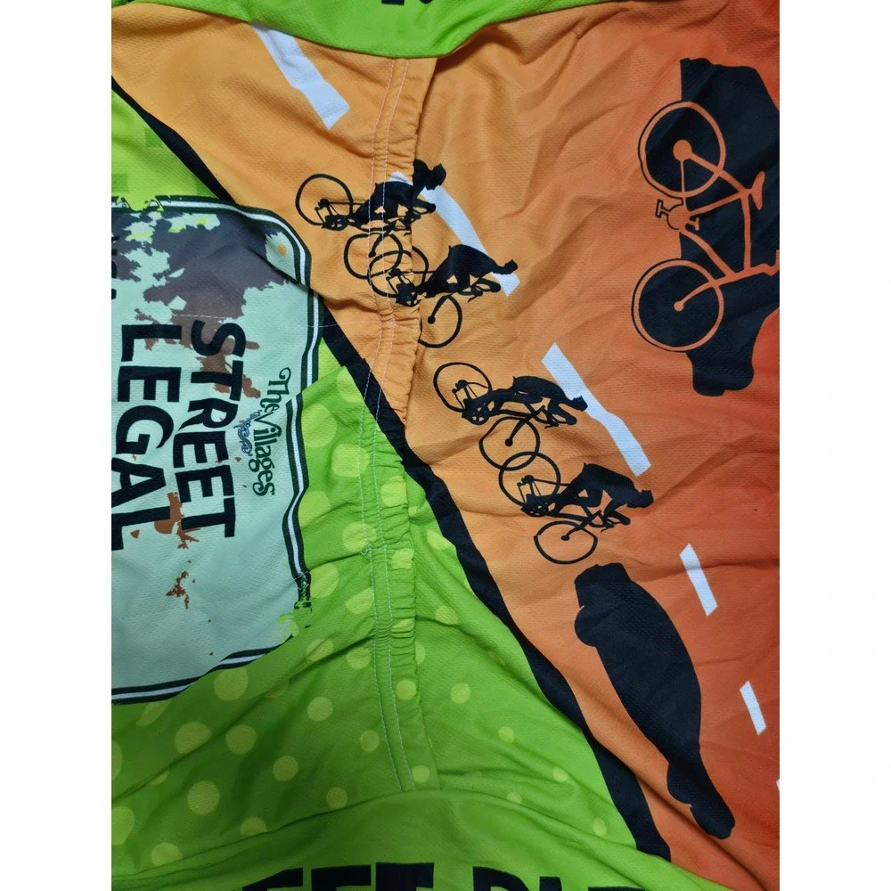 Sumter Landing Bicycle Club Street Legal Cycling Jersey Men L‎ Yellow Green (AC)