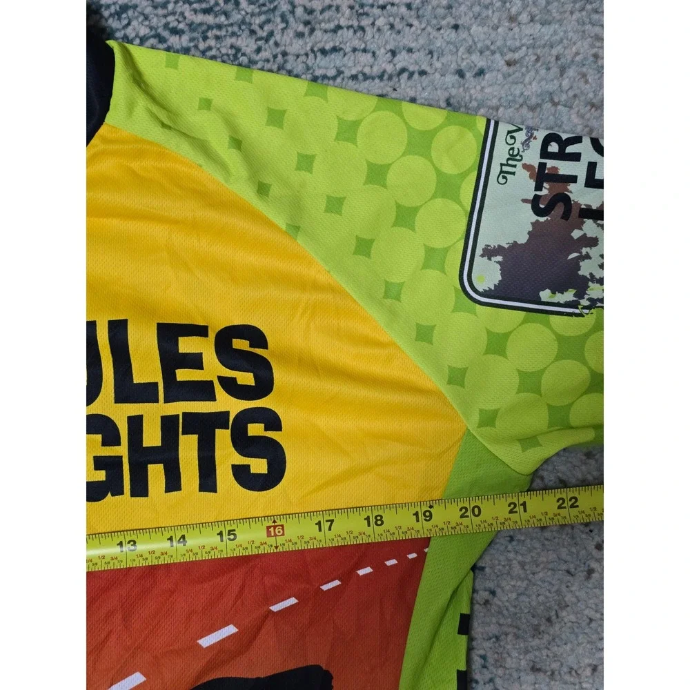 Sumter Landing Bicycle Club Street Legal Cycling Jersey Men L‎ Yellow Green (AC)
