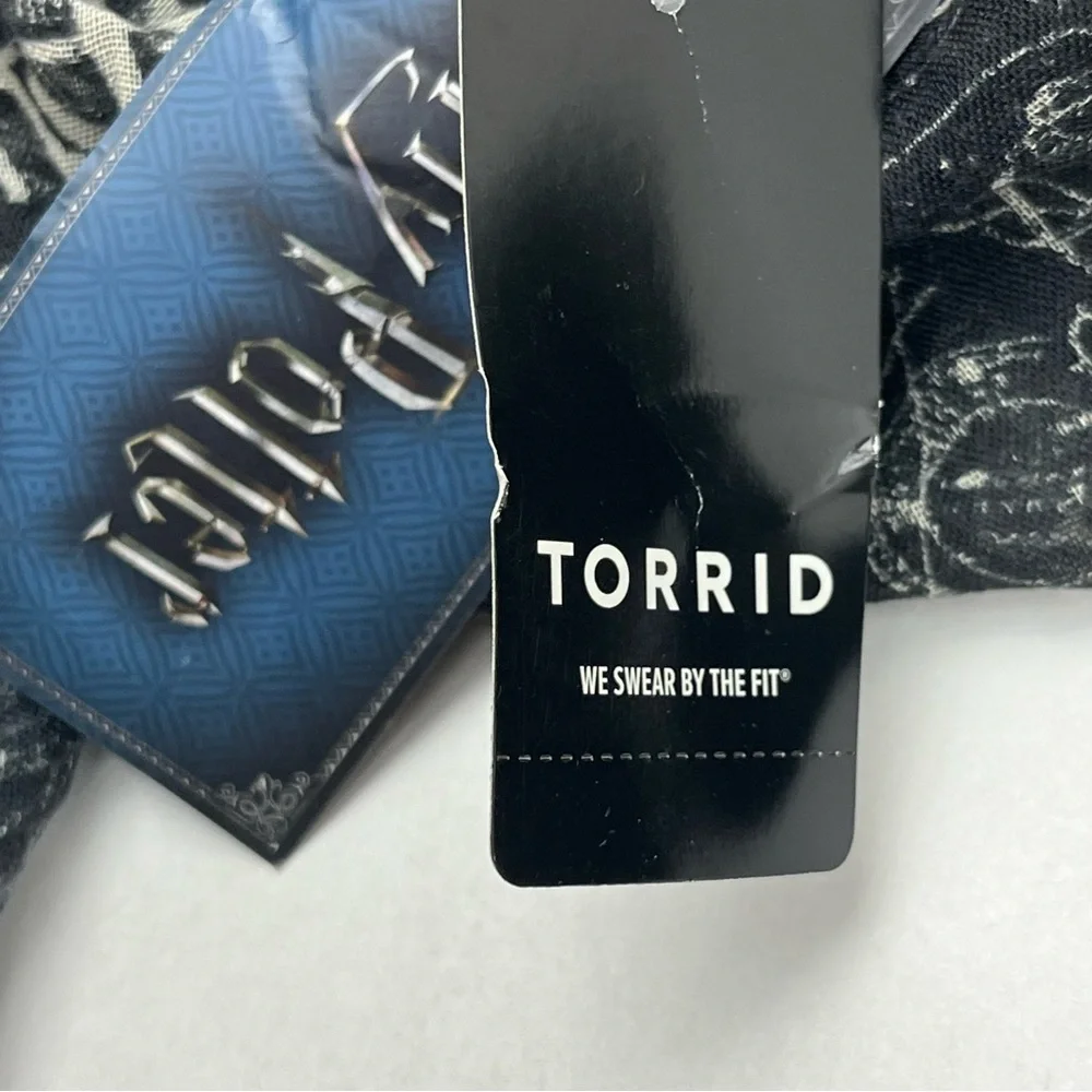 Torrid Harry Potter Infinity Scarf Womens One Size Black Grey Gray‎ White NEW