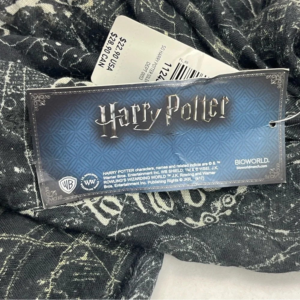 Torrid Harry Potter Infinity Scarf Womens One Size Black Grey Gray‎ White NEW