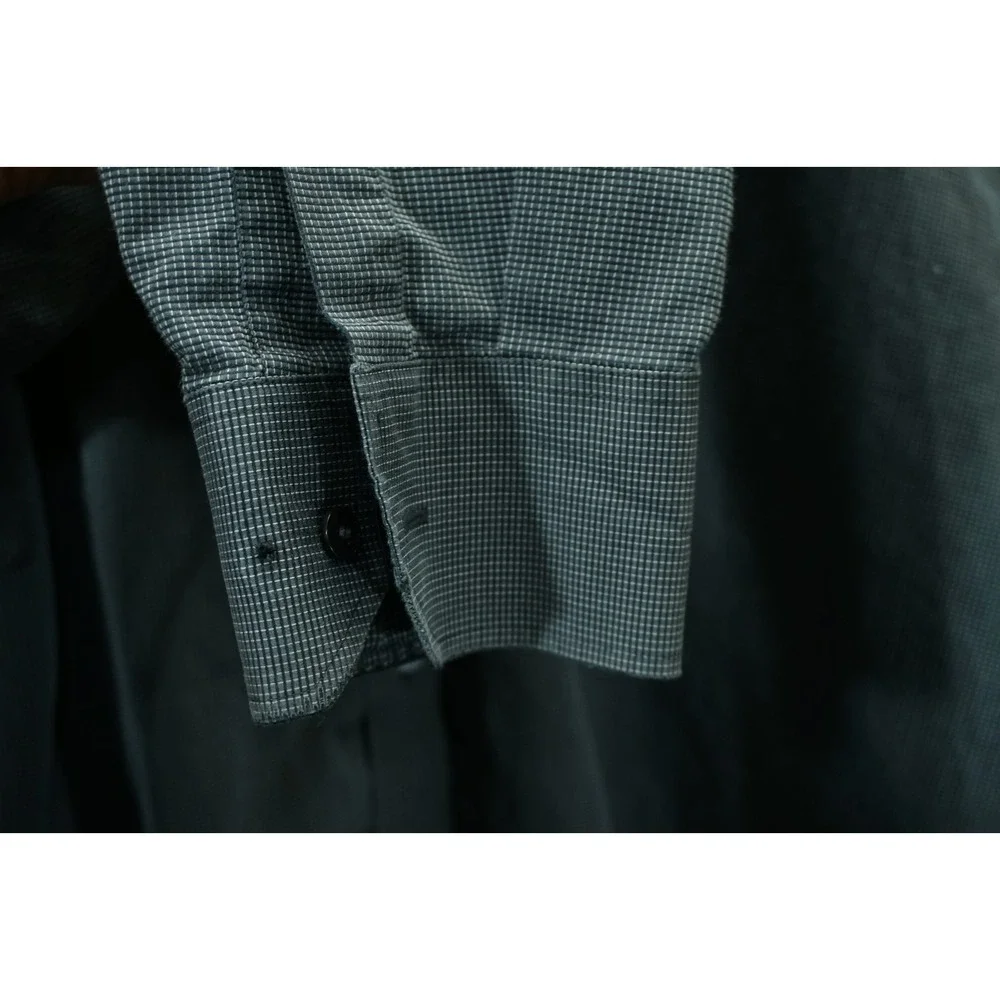 MURANO Men's XL Liquid Cotton Button Up Gray Long Sleeve Formal Dress Shirt SOFT