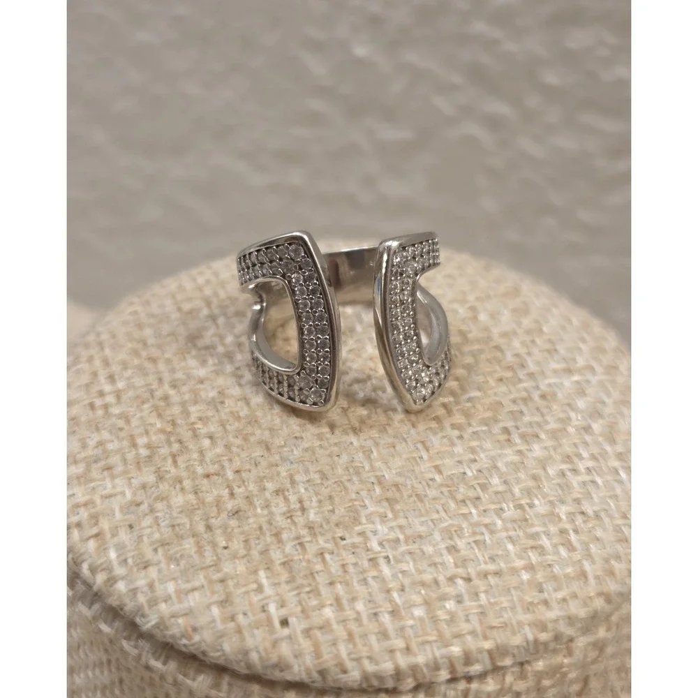 Unique Vintage Italian Open Shank Statement Ring Milor‎ Italy 925 Size 4