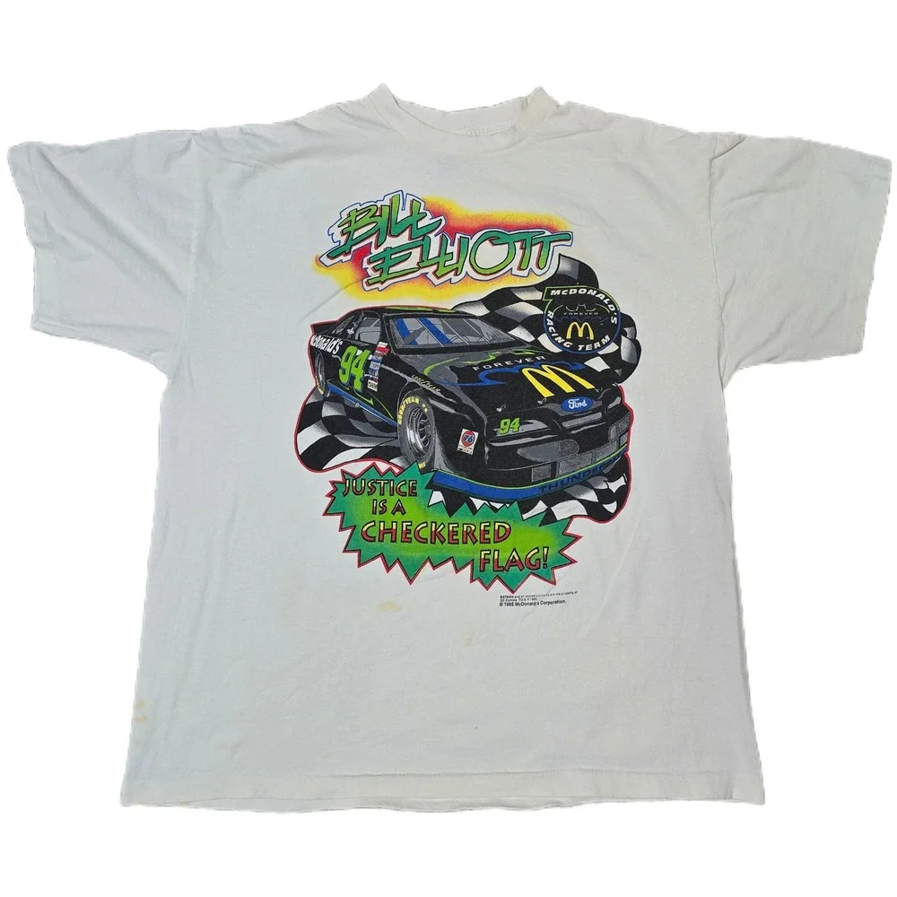 1995 Bill‎ Elliott McDonald's Racing Team 94 Nascar T-Shirt Batman Forever (F)