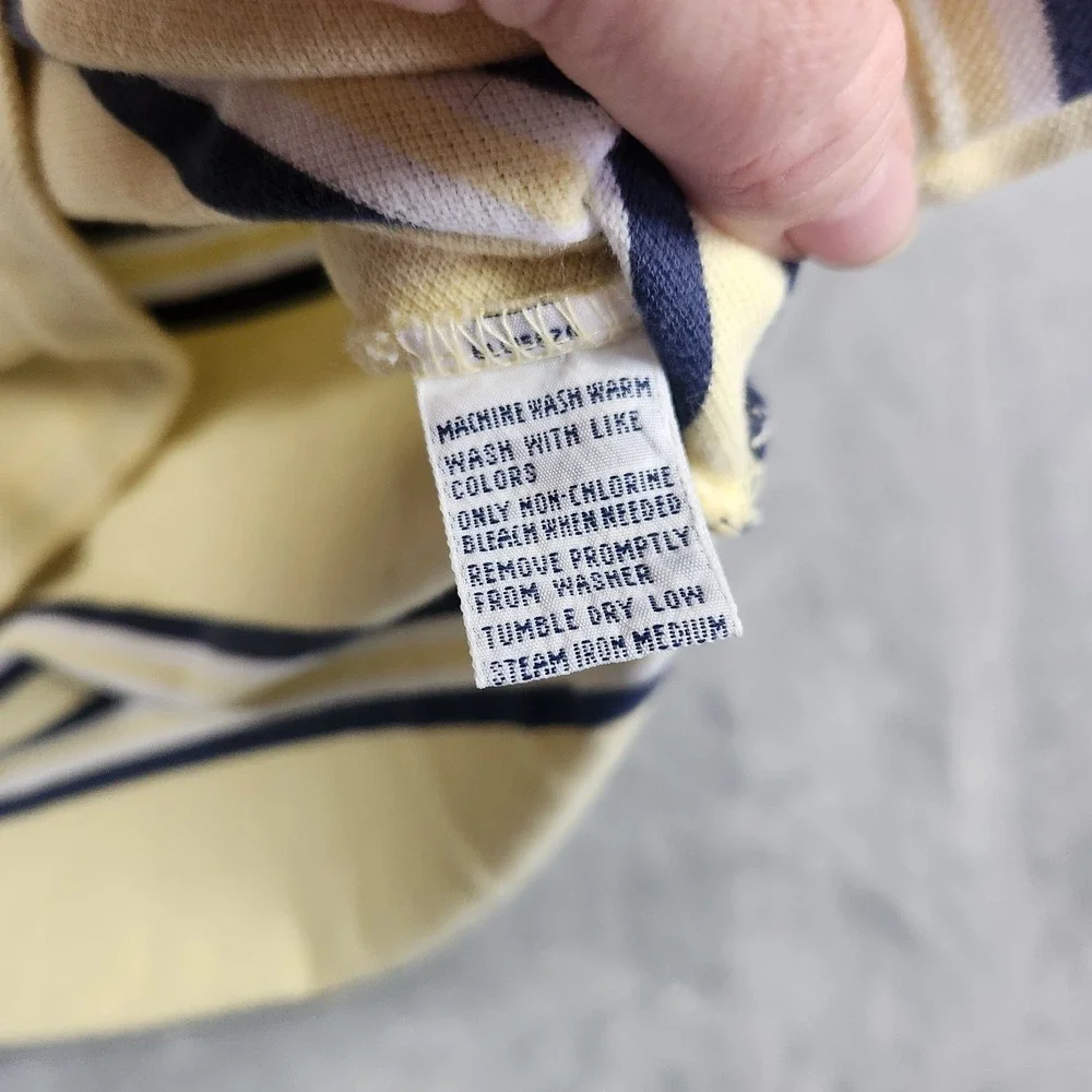 Ralph Lauren Polo Shirt Men's‎ XL Short Sleeves Striped Yellow Blue White Cotton