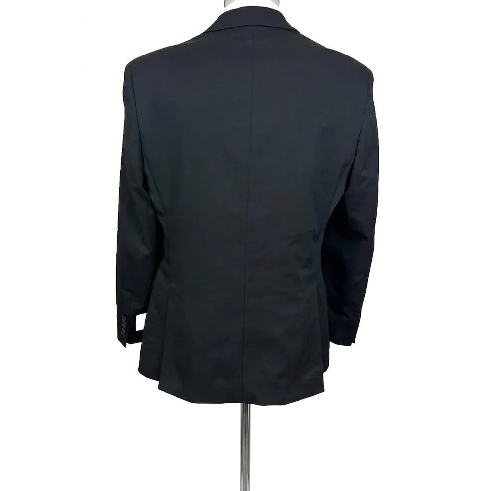 DKNY Suit Jacket Men Size 42L Black Solid Modern Fit Stretch DURAN NWOT