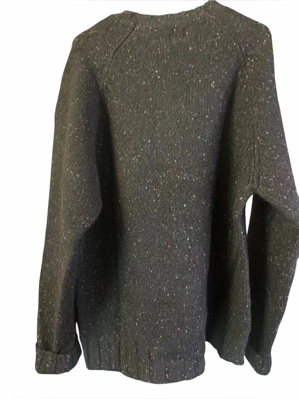 VTG 90S GAP Speckled Wool Sweater Mens L Navy Blue Donegal Pullover Hong Kong