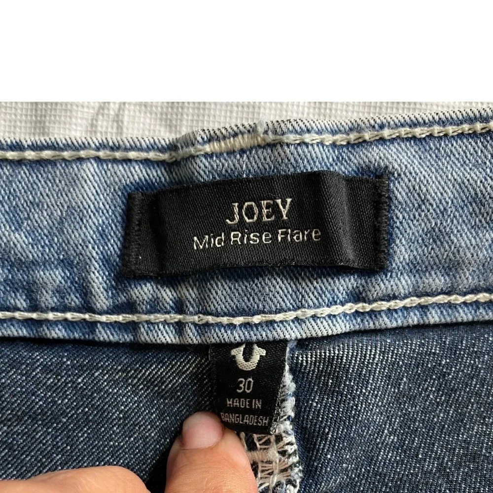 True Religion Joey Mid Rise Flare Jeans‎ Light Sparklin Pear Wam W30X32