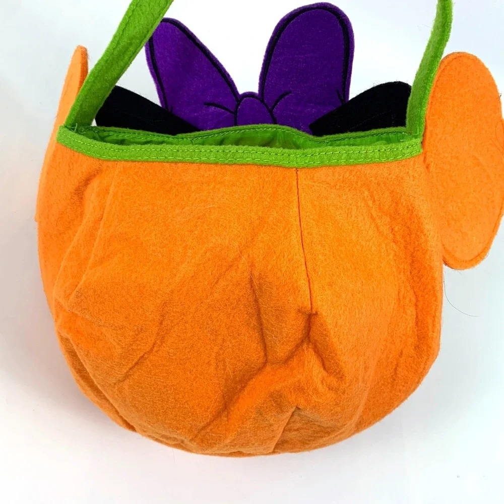 Disney Store Minnie Mouse Felt Halloween Trick or Treat Bucket‎ Glow in the Dark
