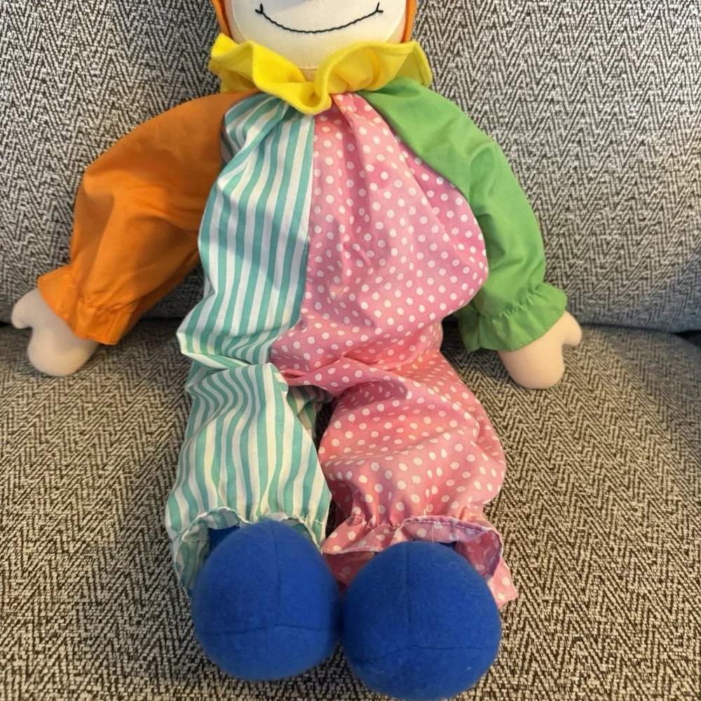 RUSS CHUCKLES CLOWN STRIPE STAR MULTI COLOR STUFFED PLUSH‎ CLOTH DOLL TOY 19