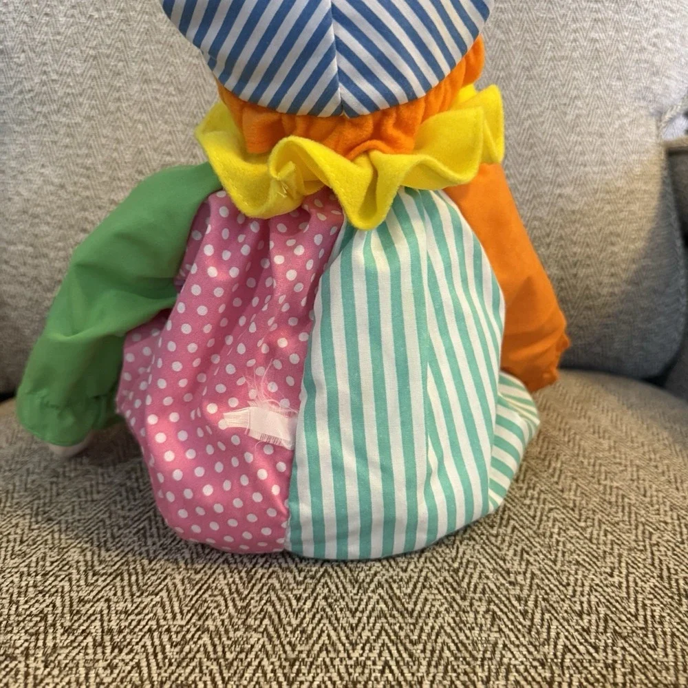 RUSS CHUCKLES CLOWN STRIPE STAR MULTI COLOR STUFFED PLUSH‎ CLOTH DOLL TOY 19