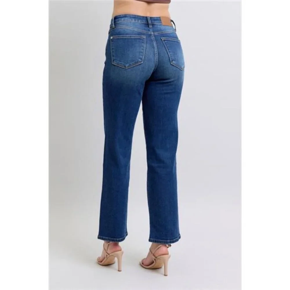 Judy Blue Full Size Side Seam‎ Detail Straight Jeans with Pockets