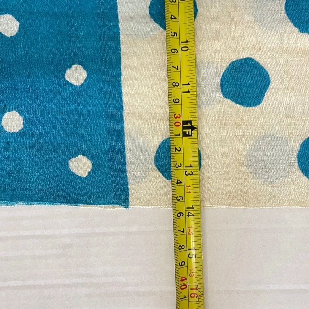 Silk Scarf Vintage Womens OS Blue Polka Dot Stripe Made in France Mod Retro Chic