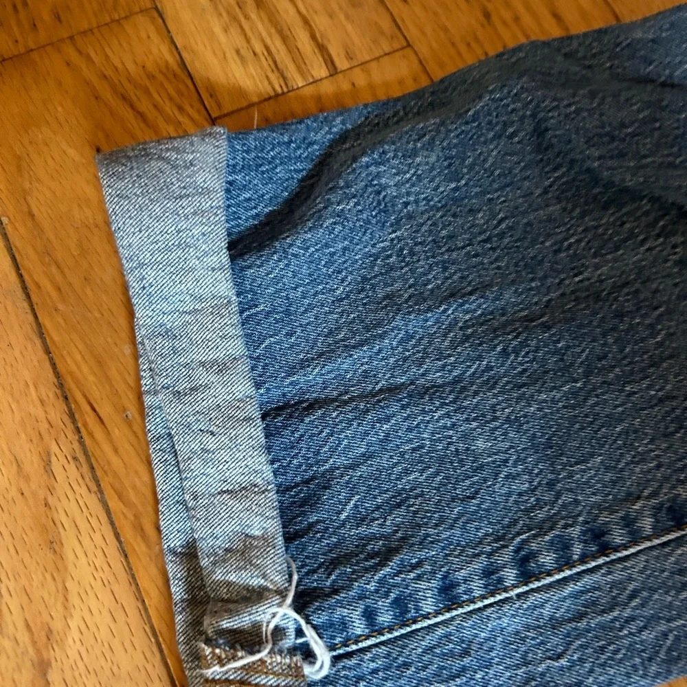 Women’s Distressed Vintage Straight Blue Denim Jeans