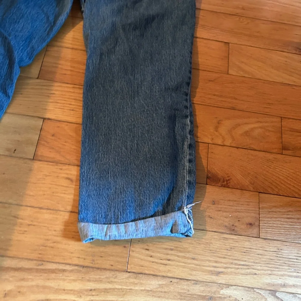 Women’s Distressed Vintage Straight Blue Denim Jeans