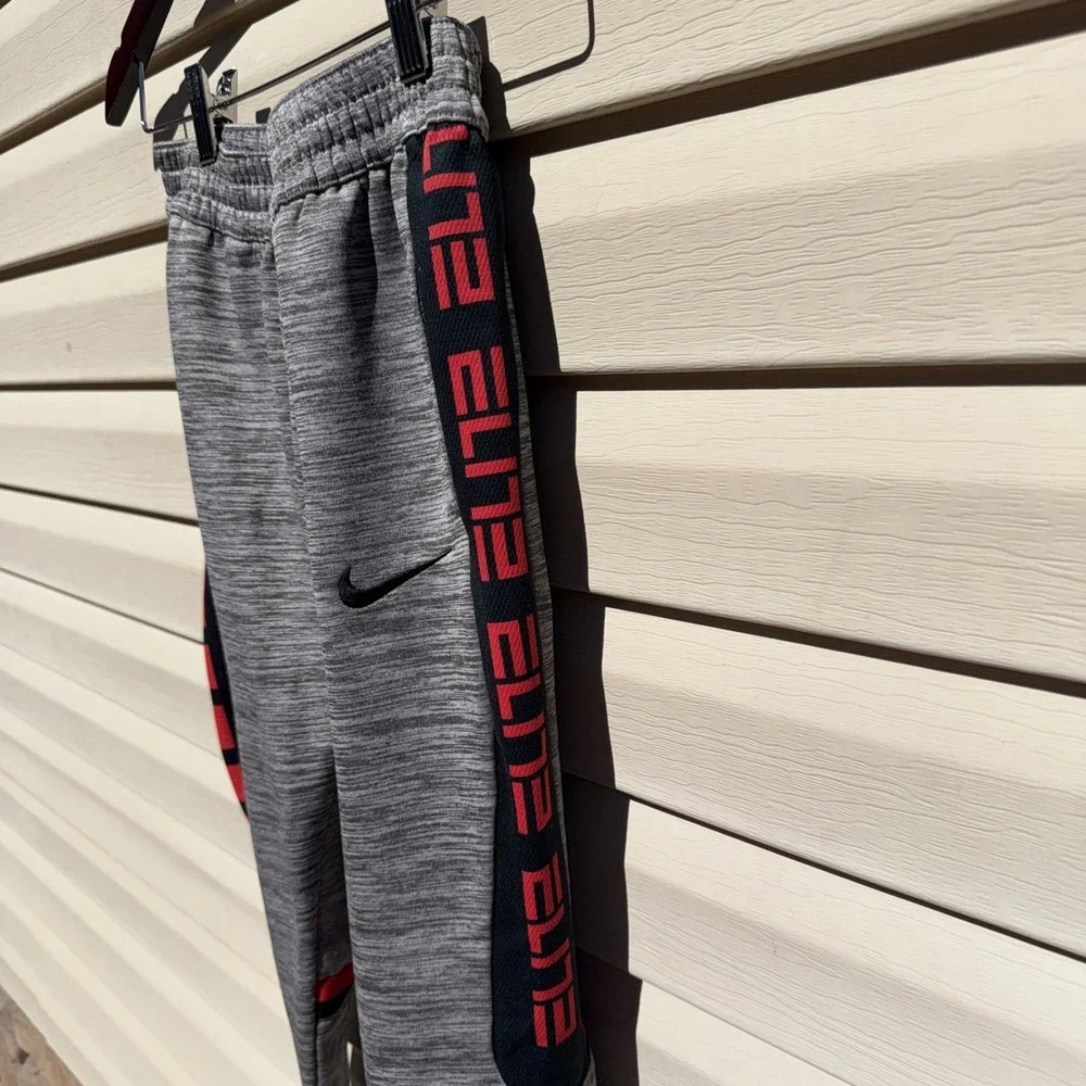 Nike Elite‎ Big Kids' Basketball Pants   Size Large Light Grey