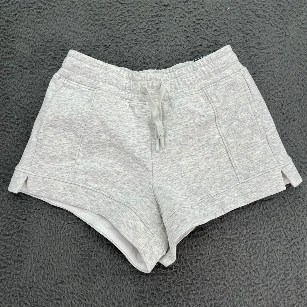 DSG Girls Sport Fleece Mid‎ Rise Relaxed Fit Shorts Light Heather Grey XS
