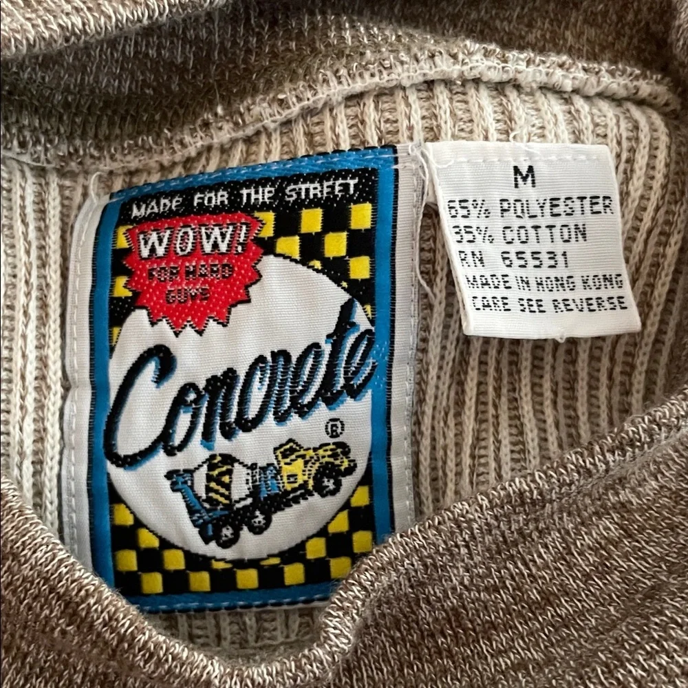 Vintage 80’s‎ Concrete Men's Mock Collar Ribbed Sweater
