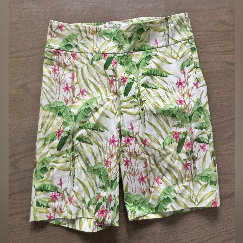J.McLaughlin Cove Tropical Floral Print High Rise Wide Leg Shorts women’s size 0