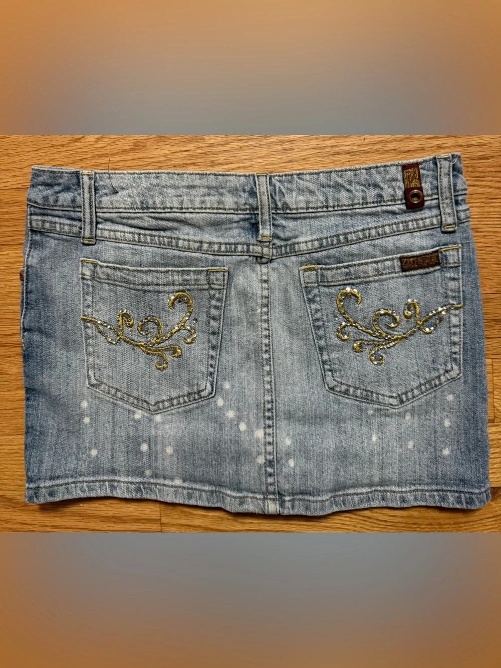 Zana Di 9 bling mini denim skirt