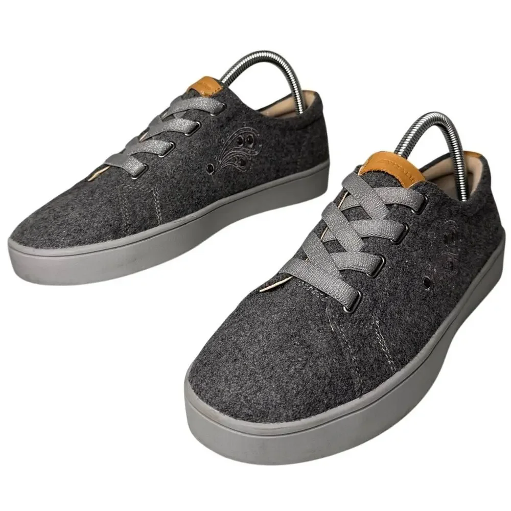 Revitalign Malibu Sparkle SlipOn Gray Wool Orthodic Sneakers Women 9D QVC Casual