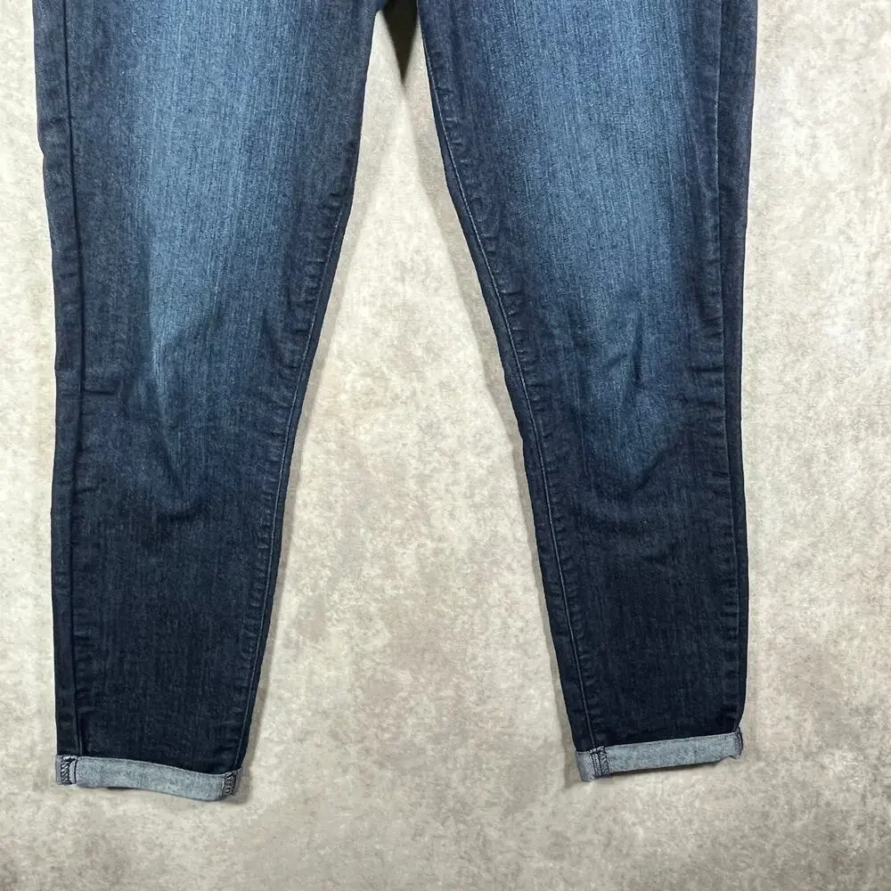 Paige Kylie Crop Jeans Womens 28 Blue Dark Wash‎ Denim Cuffed Mid Rise Stretch