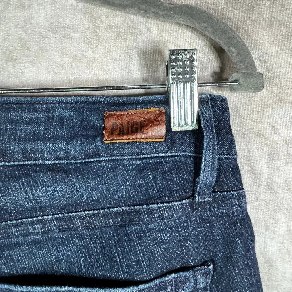 Paige Kylie Crop Jeans Womens 28 Blue Dark Wash‎ Denim Cuffed Mid Rise Stretch